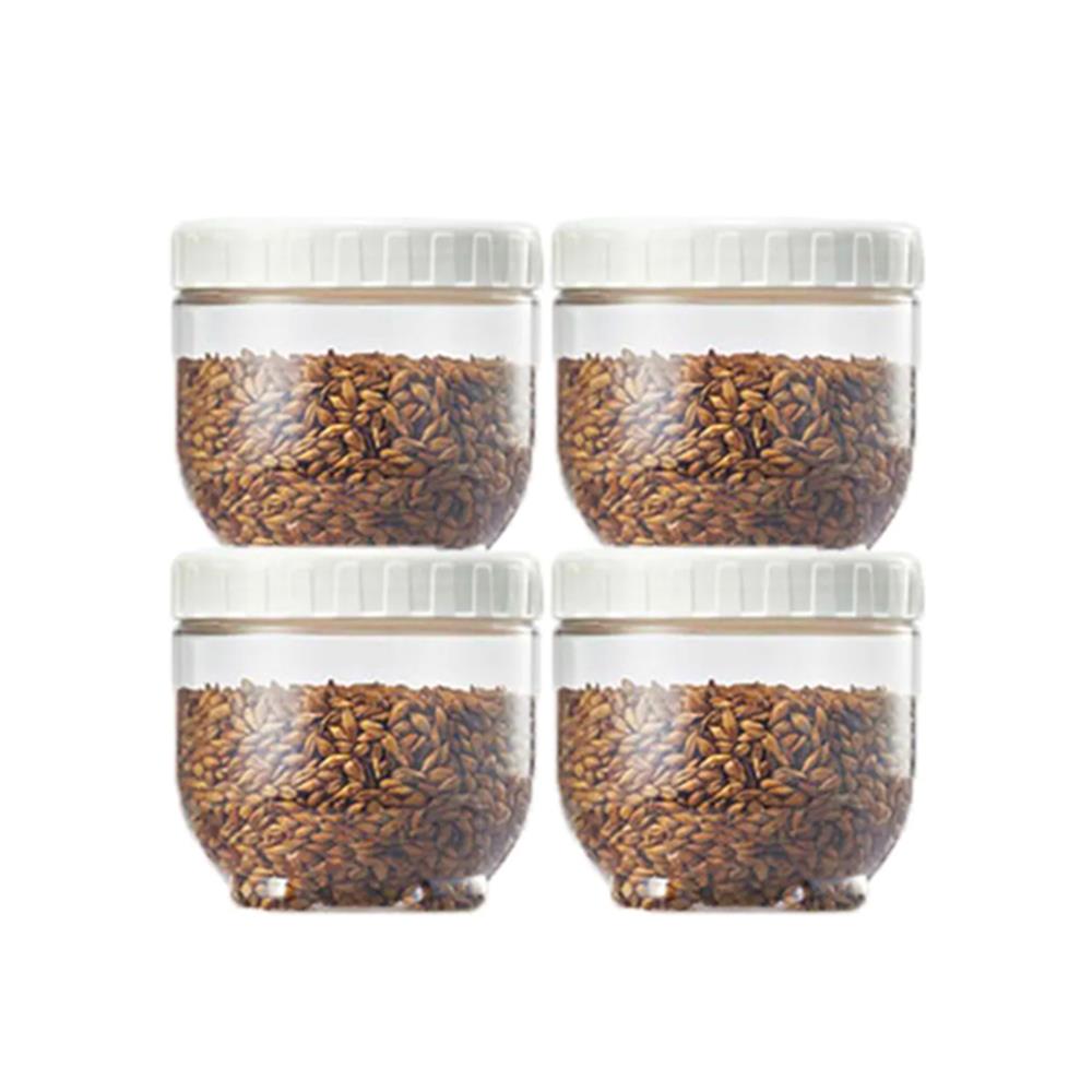 ขวดโหลพลาสติก PET LOCKNLOCK SCREW LID INTERLOCK 500 มล. สีขาว/ใส 4 ชิ้น