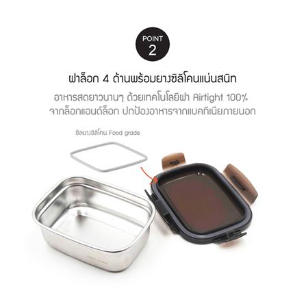 กล่องอาหารเหลี่ยม LOCKNLOCK LST815 670 มล. สีดำใส_4