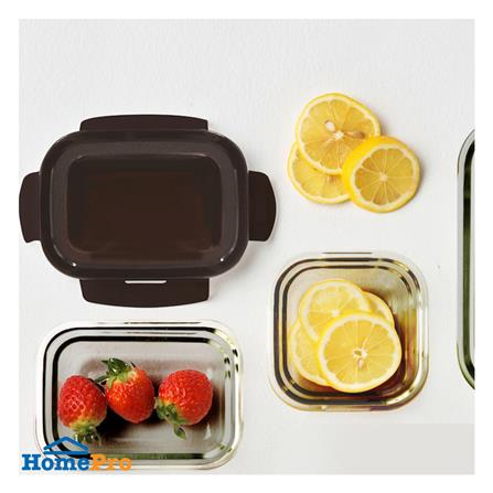 กล่องอาหารเหลี่ยม LOCKNLOCK LST815 670 มล. สีดำใส_2