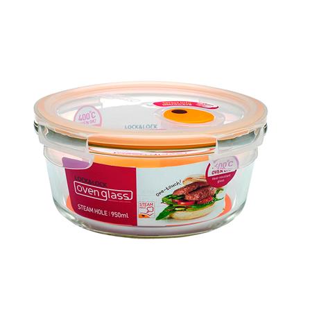 กล่องอาหารกลม LOCKNLOCK EURO 0.95 ลิตร สีใส_0