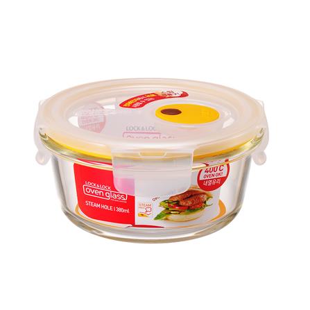 กล่องอาหารกลม LOCKNLOCK EURO 0.38 ลิตร สีใส_0