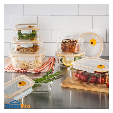 กล่องอาหารกลม LOCKNLOCK EURO 0.38 ลิตร สีใส_1