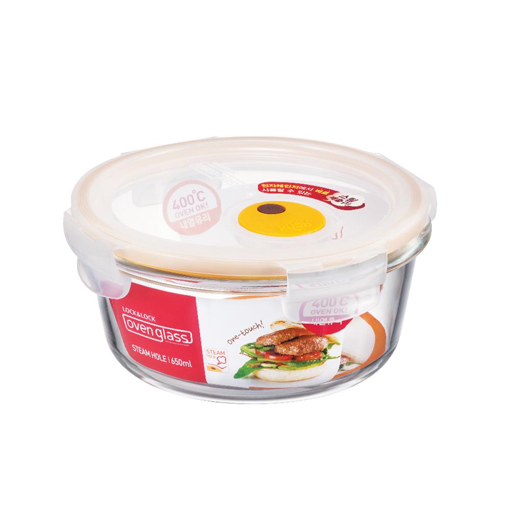 กล่องอาหารกลม LOCKNLOCK EURO 0.65 ลิตร สีใส