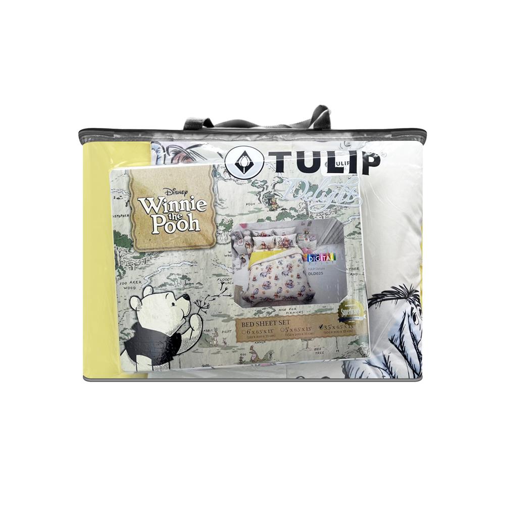 ชุดผ้าปูที่นอน 3.5 ฟุต 4 ชิ้น TULIP POOH 60259-DLD025