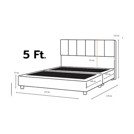 ฐานรองหัวเตียง 5 ฟุต AS FURNITURE VIOLET PVC สี BROWN_4