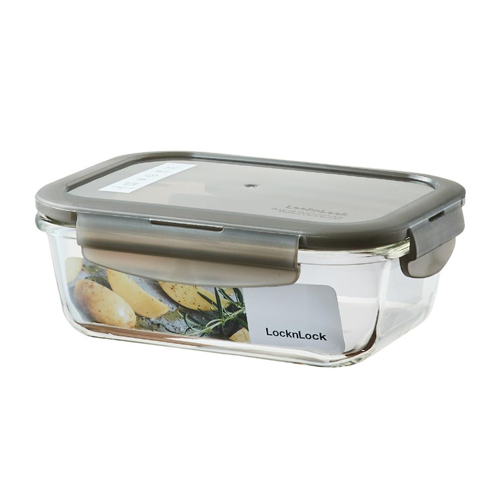 กล่องอาหารเหลี่ยม LOCKNLOCK 0.74 ลิตร สีเทา