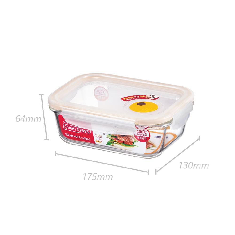 กล่องอาหารเหลี่ยม LOCKNLOCK EURO 0.63 ลิตร สีใส