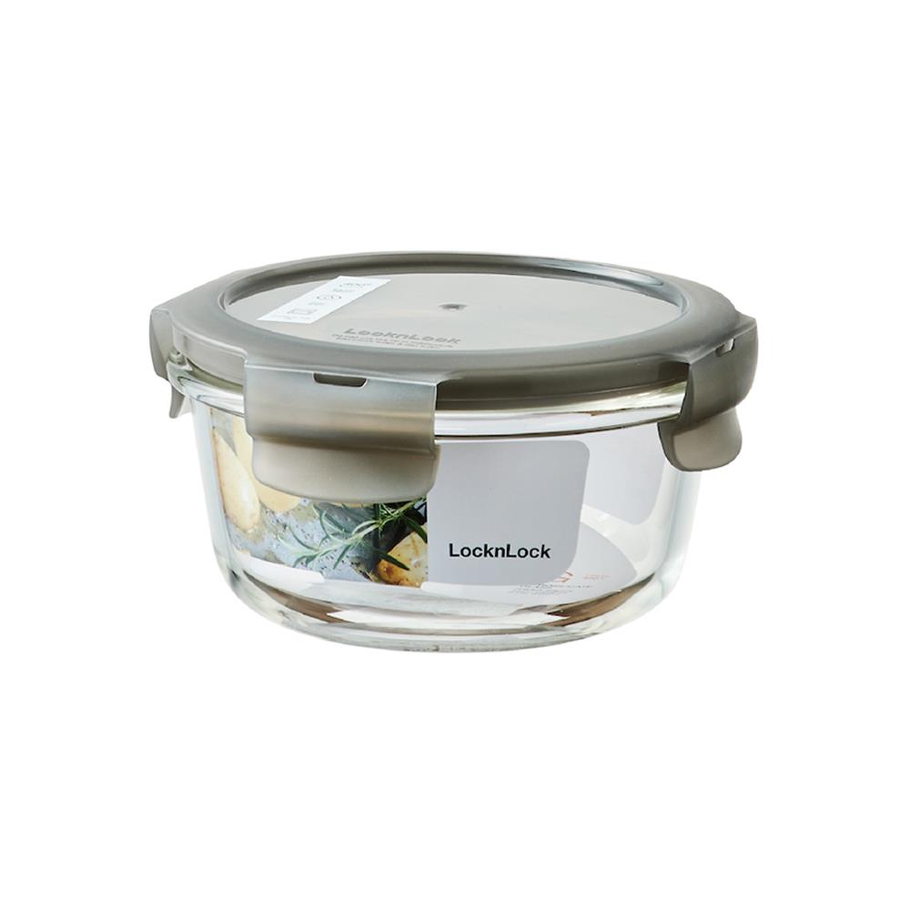 กล่องอาหารกลม LOCKNLOCK EURO 0.38 ลิตร สีเทา