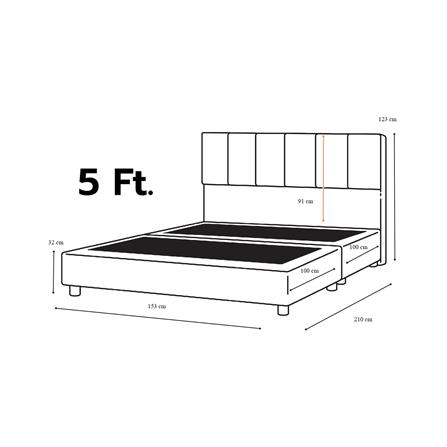 ฐานรองหัวเตียง 5 ฟุต AS FURNITURE VIOLET สี BROWN_5