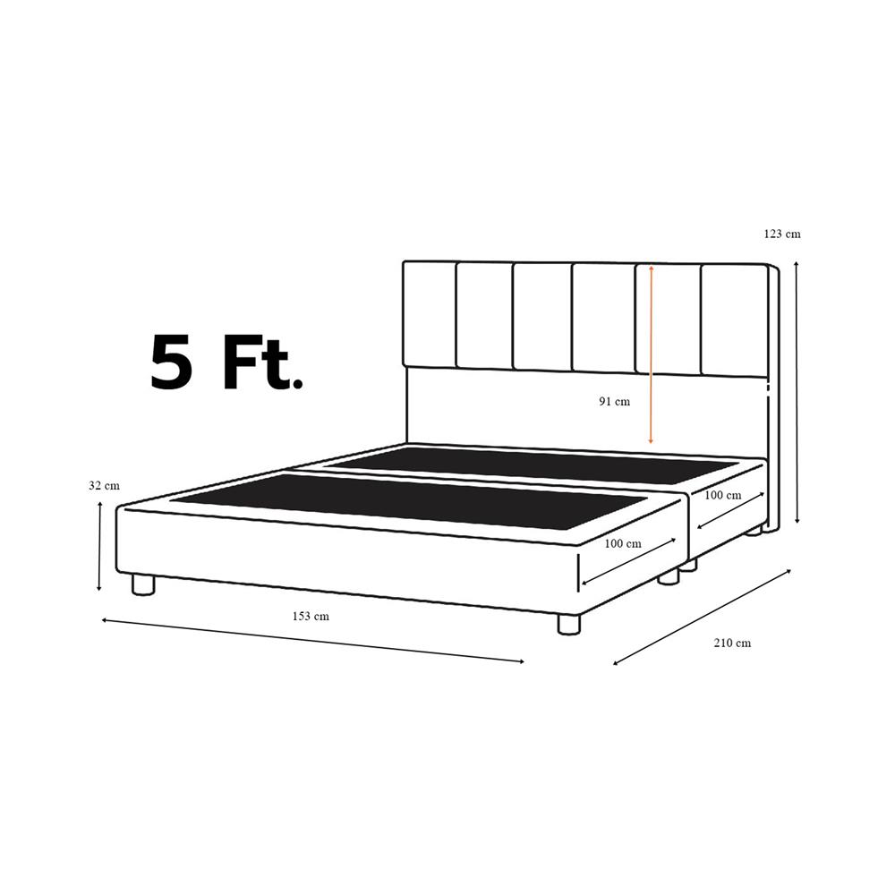 ฐานรองหัวเตียง 5 ฟุต AS FURNITURE VIOLET PVC สี BLACK