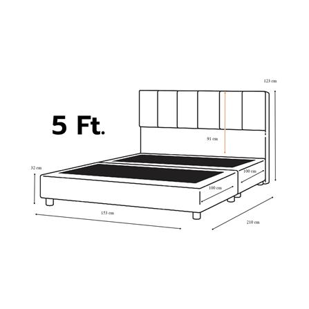 ฐานรองหัวเตียง 5 ฟุต AS FURNITURE VIOLET PVC สี BLACK_5