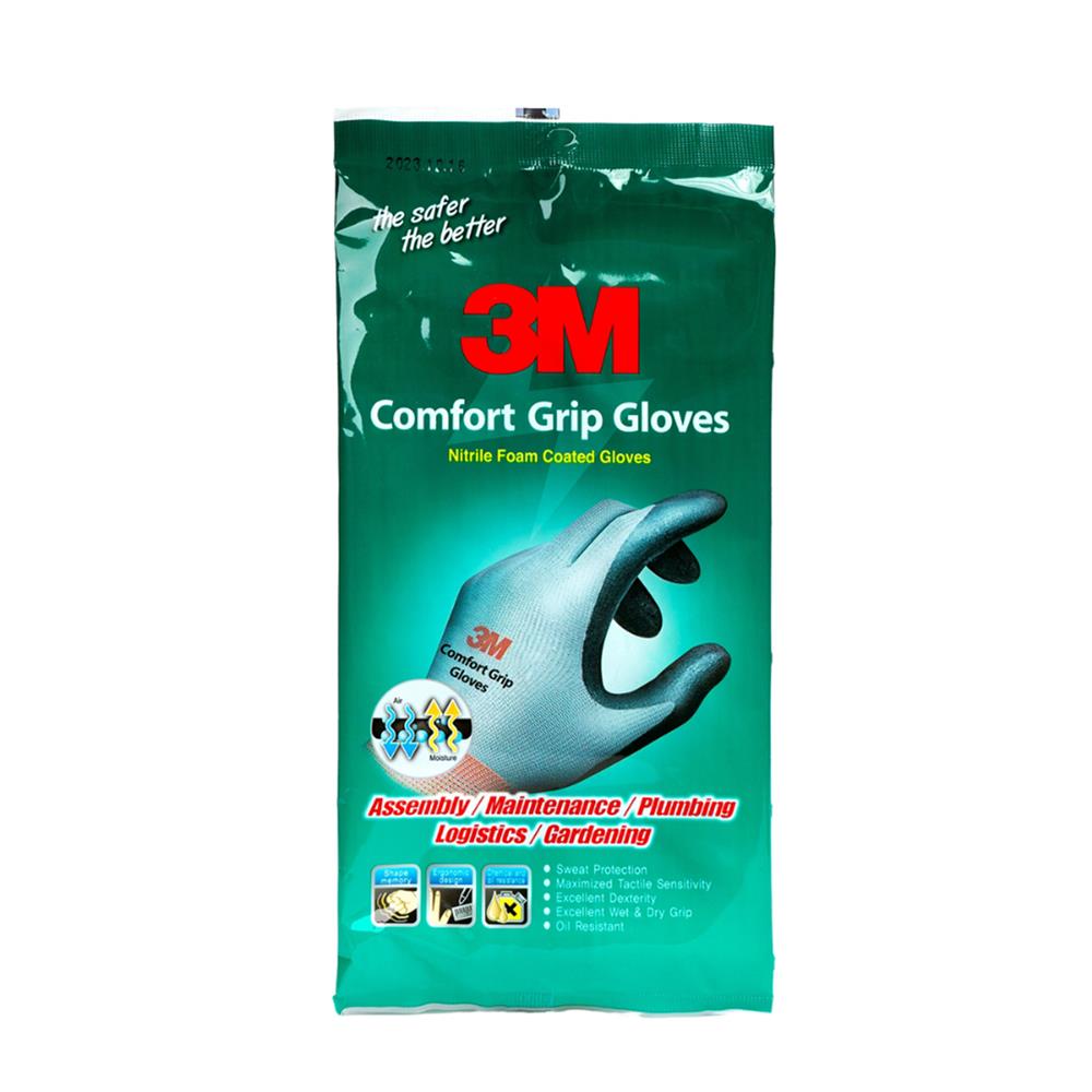 ถุงมือเซฟตี้เคลือบไนไตร 3M 6062 SIZE L (แพ็ก 1 คู่)