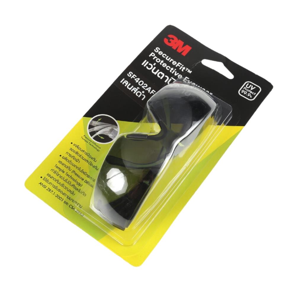 แว่นตานิรภัย 3M SF402AF เลนส์สีดำ