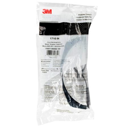 แว่นตานิรภัย 3M 1710 เลนส์สีใส ขาดำ_2