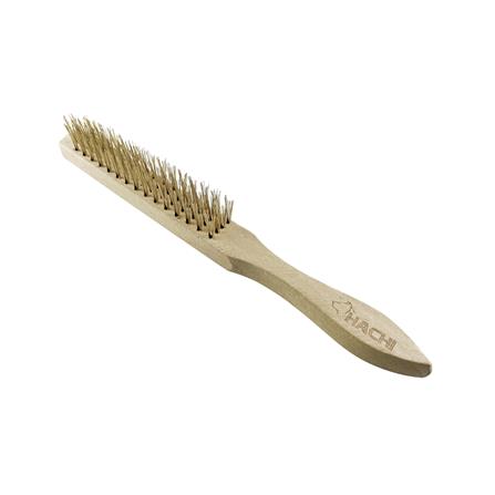 แปรงลวดทองเหลือง ด้ามไม้ HACHI 4 แถว_0