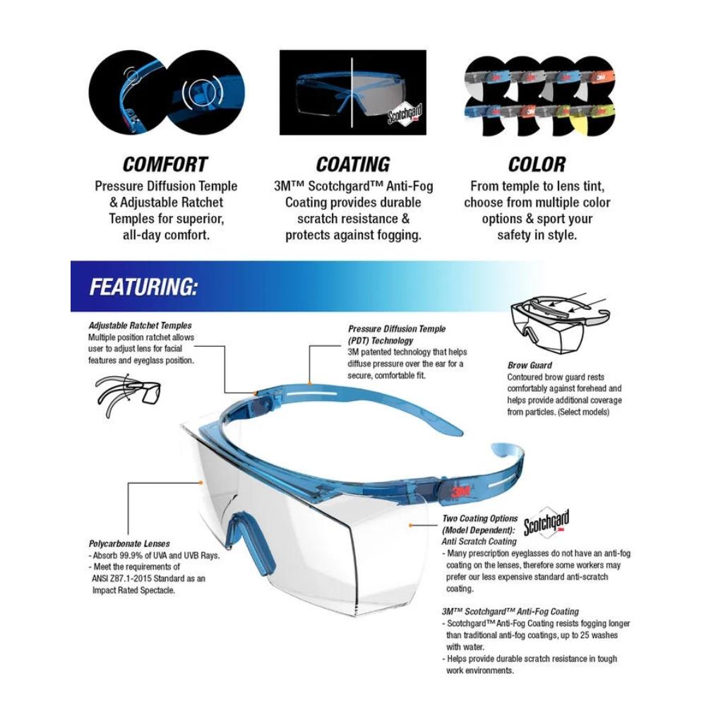 ครอบแว่นนิรภัย 3M SF3701 เลนส์สีใส