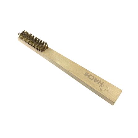 แปรงลวดทองเหลือง ขนนุ่ม ด้ามไม้ HACHI 6 แถว_0