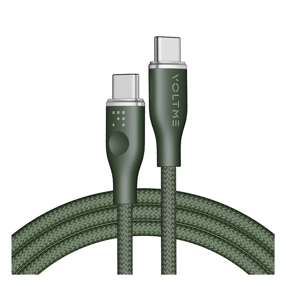 สายชาร์จ USB-C TO USB-C VOLTME POWERLINK RUGG C2059 1 เมตร สีเขียว