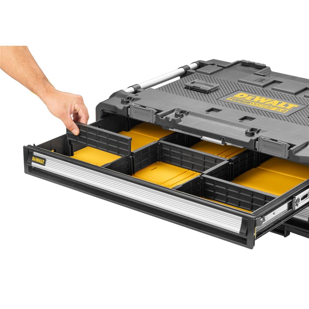 กล่องเครื่องมือลิ้นชัก 2 ชั้น พลาสติก-เหล็ก DEWALT TOUGH SYSTEM 2.0 DXL 77X55X28 ซม.