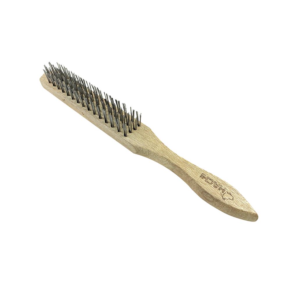 แปรงลวดเหล็ก ด้ามไม้ HACHI 4 แถว