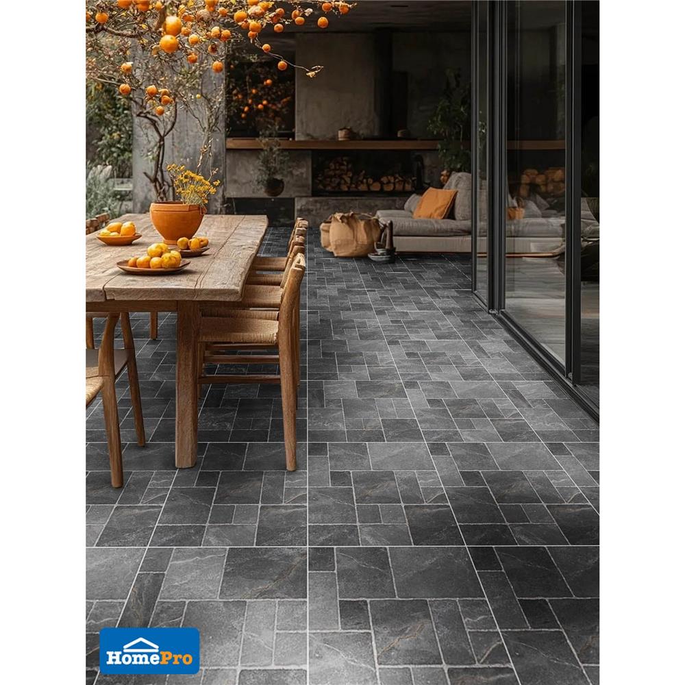 กระเบื้องพื้น 18x18 นิ้ว TARA พินอิน เทาเข้ม PM 1 ตร.ม.