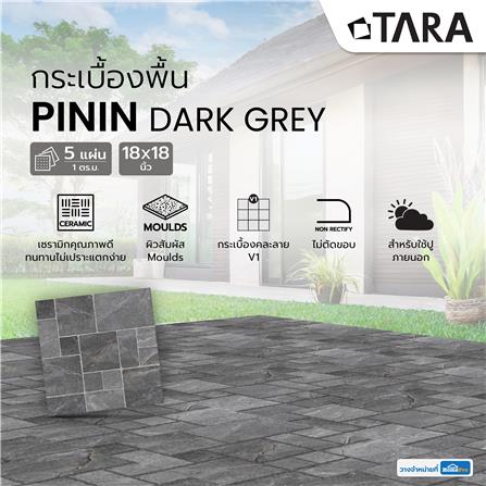 กระเบื้องพื้น 18x18 นิ้ว TARA พินอิน เทาเข้ม PM 1 ตร.ม._6