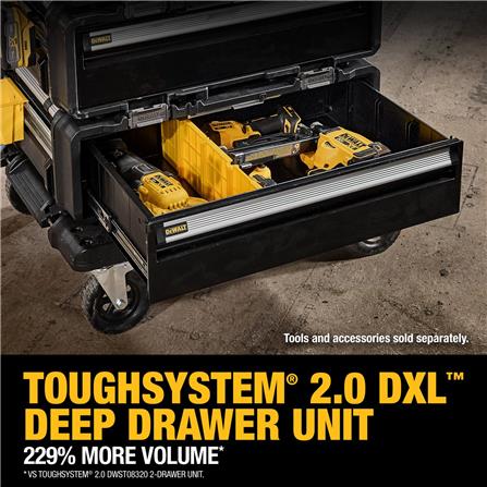 กล่องเครื่องมือลิ้นชัก 1 ชั้น พลาสติก-เหล็ก DEWALT TOUGH SYSTEM 2.0 DXL 77X55X28 ซม._11