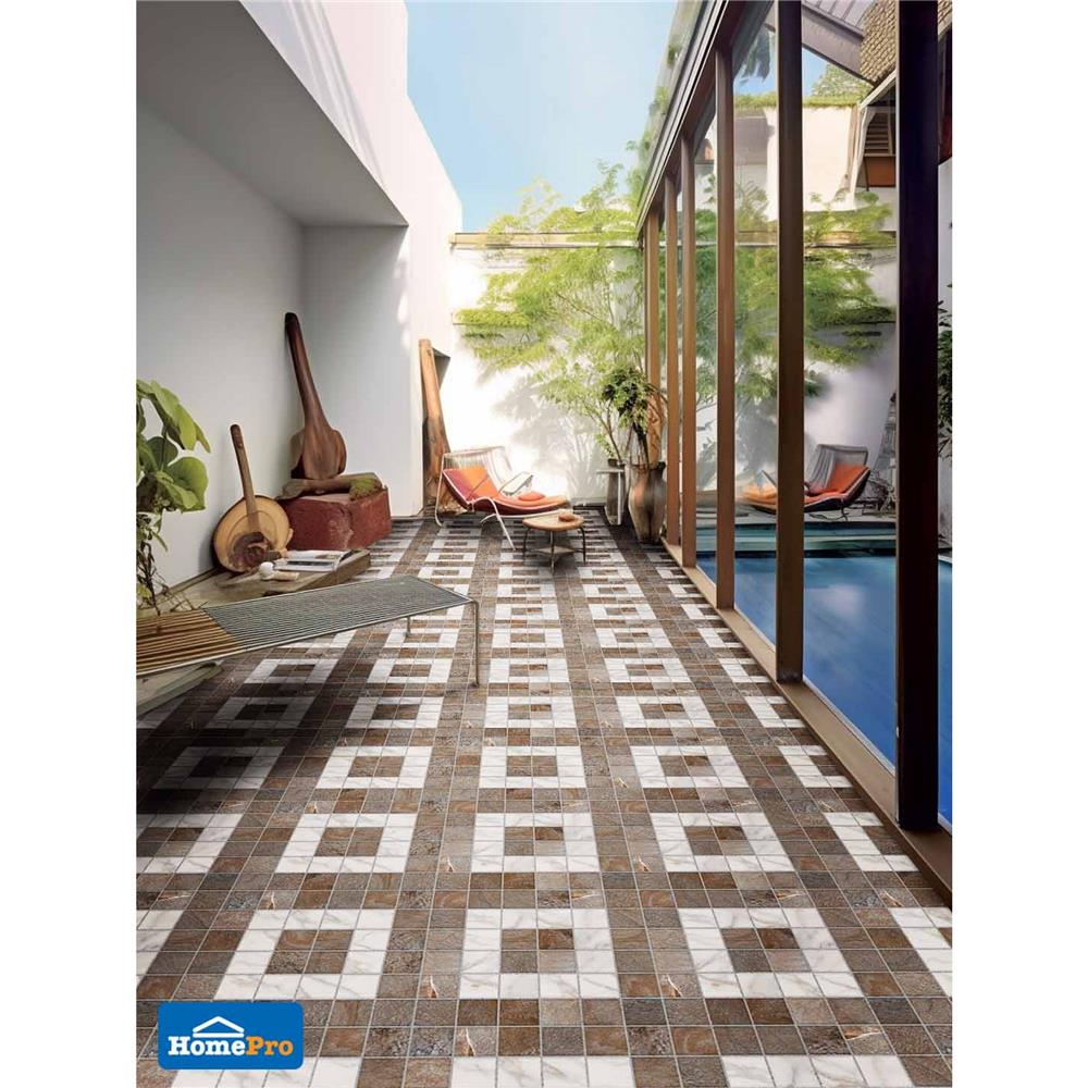 กระเบื้องพื้น 18x18 นิ้ว TARA เฟอริโอ น้ำตาล PM 1 ตร.ม.