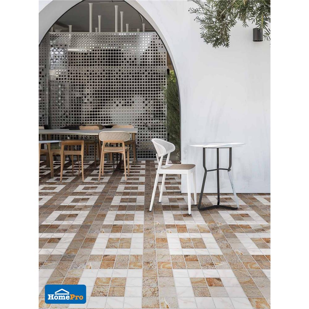 กระเบื้องพื้น 18x18 นิ้ว TARA เฟอริโอ น้ำตาล PM 1 ตร.ม.