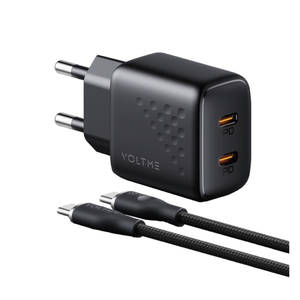 ชุดสายชาร์จ C TO C VOLTME V2021T 35W สีดำ