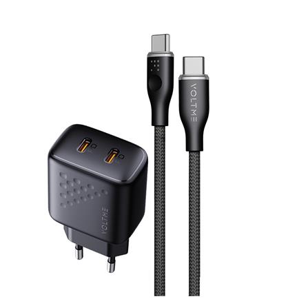 ชุดสายชาร์จ C TO C VOLTME V2021T 35W สีดำ_0