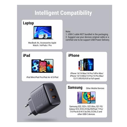 ชุดสายชาร์จ C TO C VOLTME V2021T 35W สีดำ_8