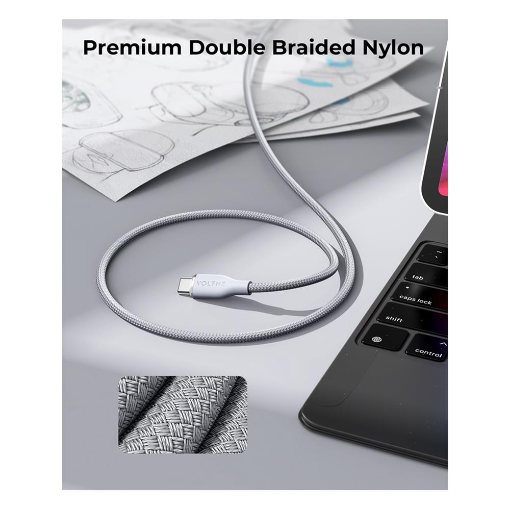 ชุดสายชาร์จ USB-C TO USB-C VOLTME V2022T 35W สีขาว