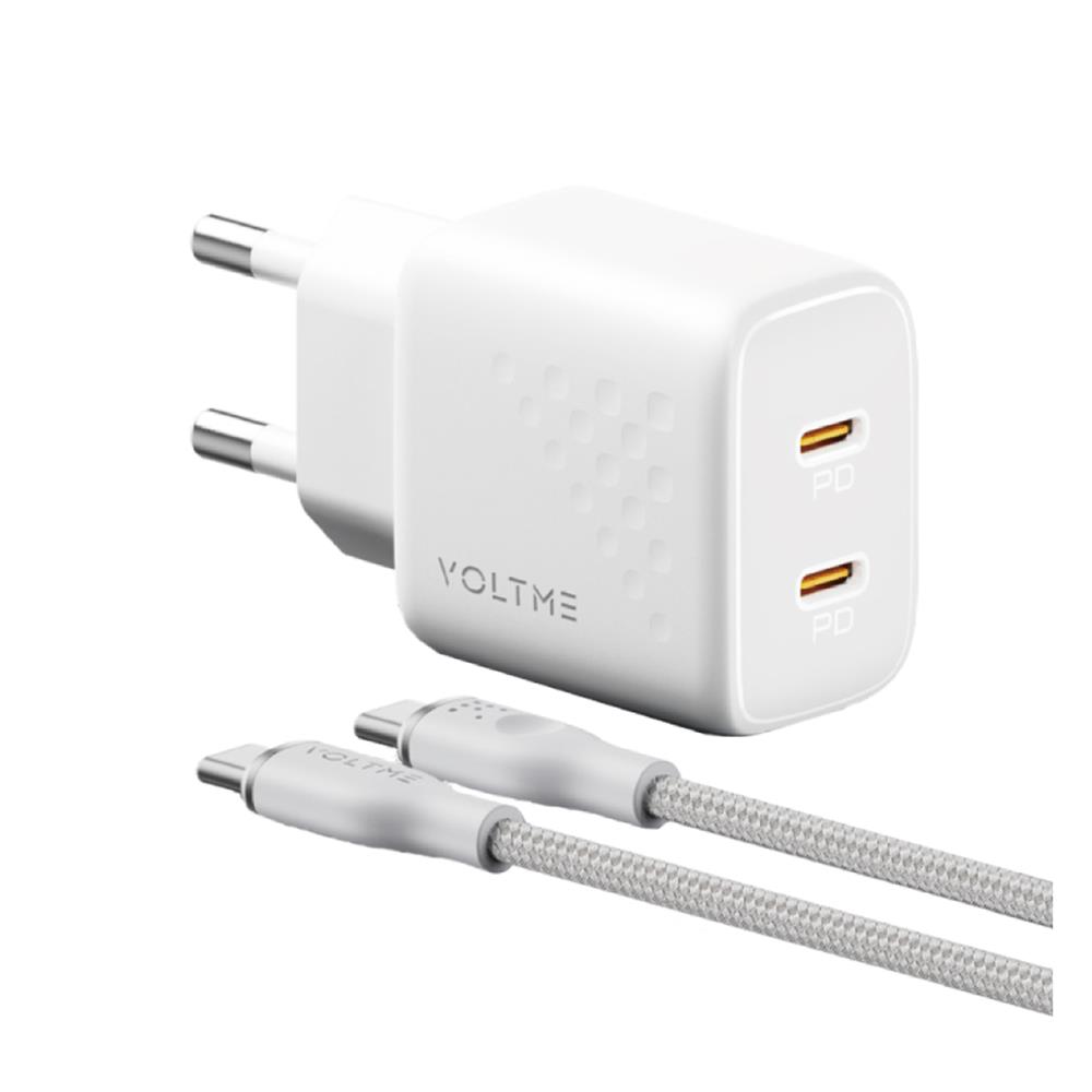 ชุดสายชาร์จ USB-C TO USB-C VOLTME V2022T 35W สีขาว
