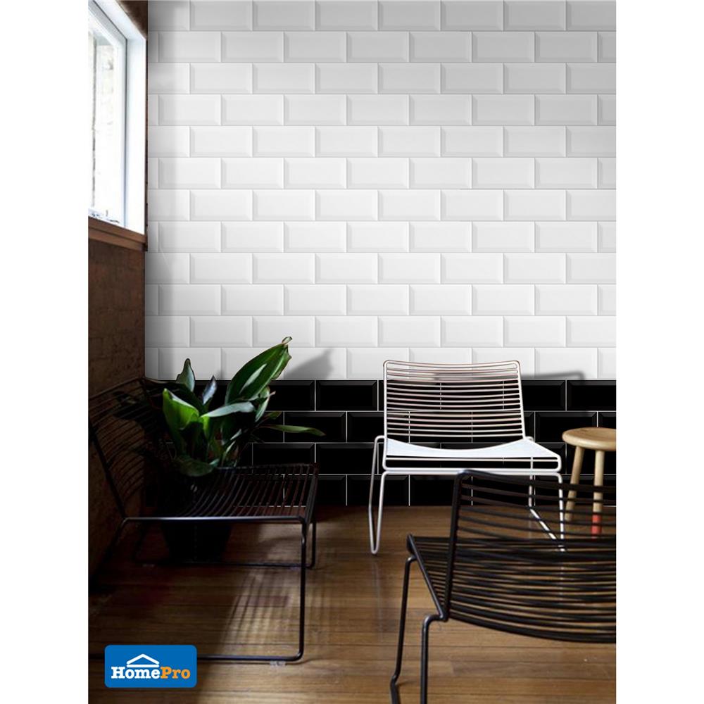 กระเบื้องผนัง 10x30 ซม. TARA กลอสซี่ บีเวลแบล็ค II A 0.99 ตร.ม.