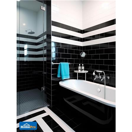 กระเบื้องผนัง 10x30 ซม. TARA กลอสซี่ บีเวลแบล็ค II A 0.99 ตร.ม._8