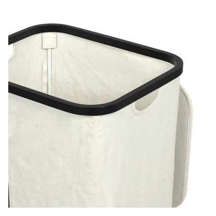 ถังผ้าเหลี่ยมมีล้อ PLIM LOFT 40.5x33x65 ซม. สีขาว_3