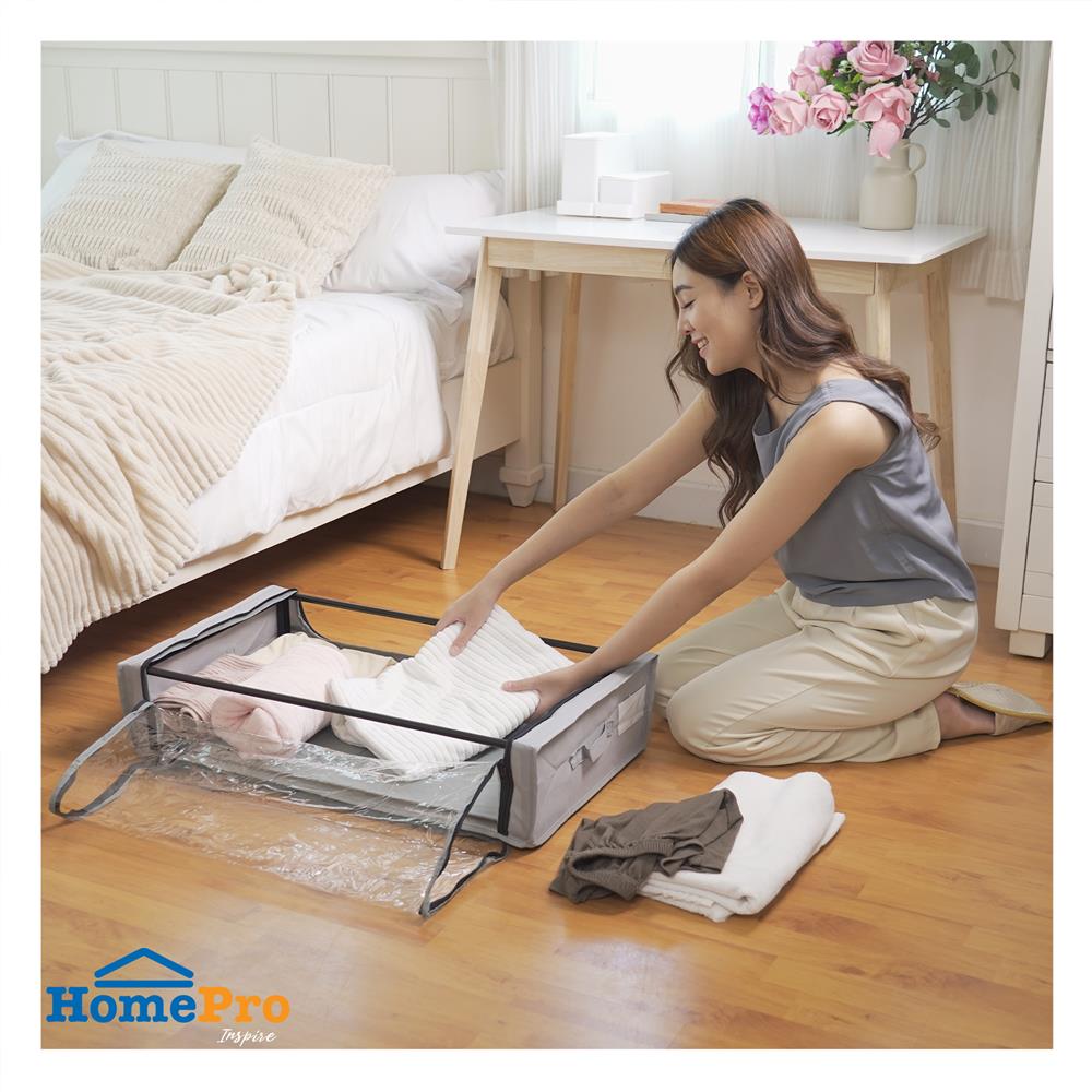 กล่องผ้าอเนกประสงค์มีล้อ PLIM MABEL SIZE M สีเทา