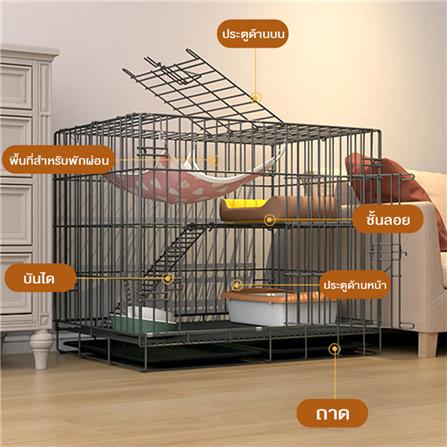 กรงแมว 2 ชั้น PETUS  70 ซม. สีดำ_2