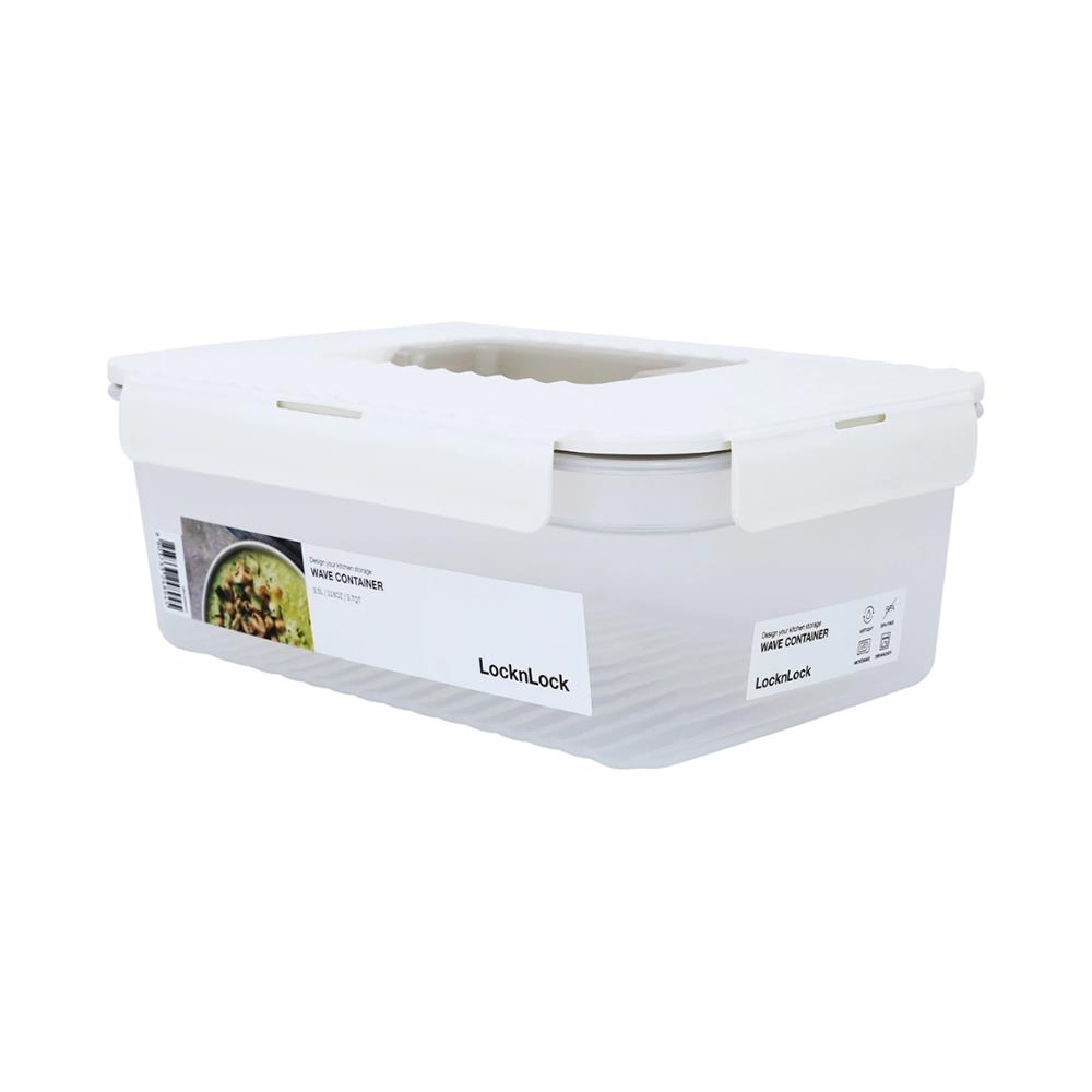 กล่องอาหาร LOCKNLOCK WAVE CONTAINER 3.5 ลิตร สีขาว
