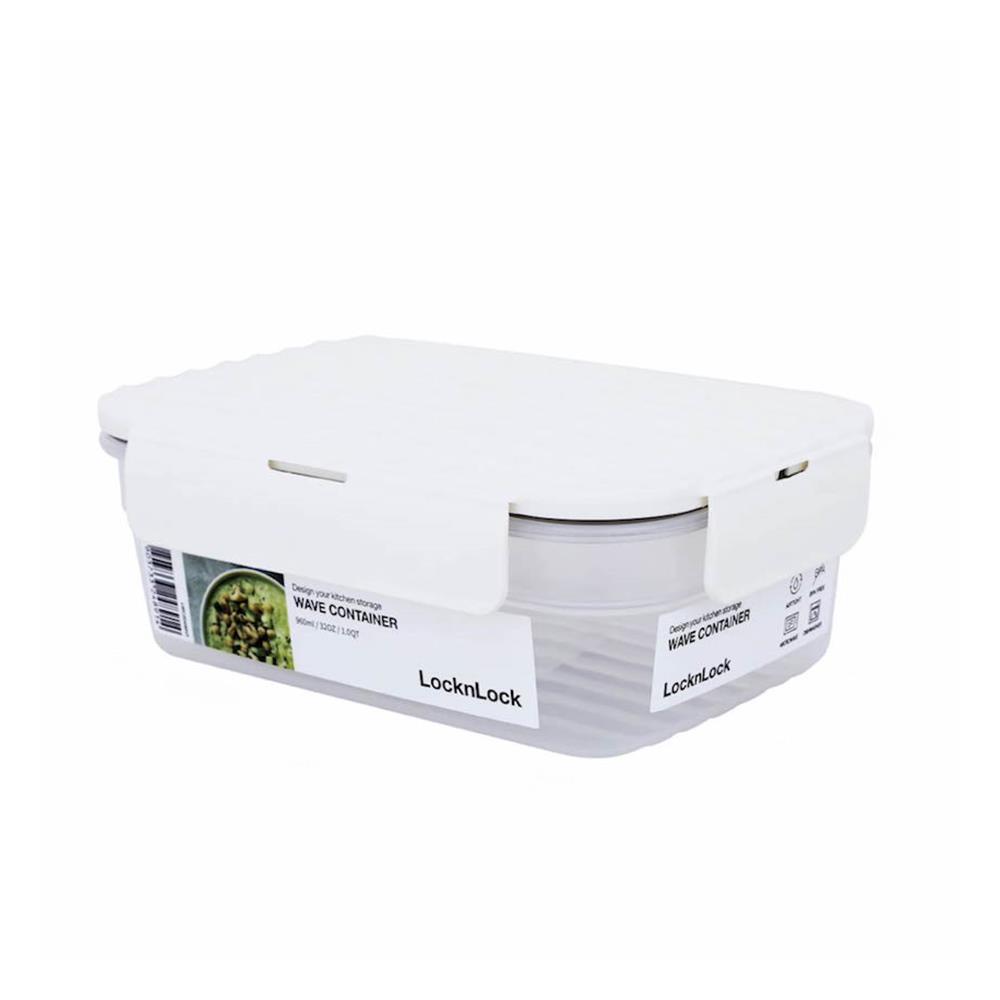 กล่องอาหาร LOCKNLOCK WAVE CONTAINER 0.96 ลิตร สีขาว