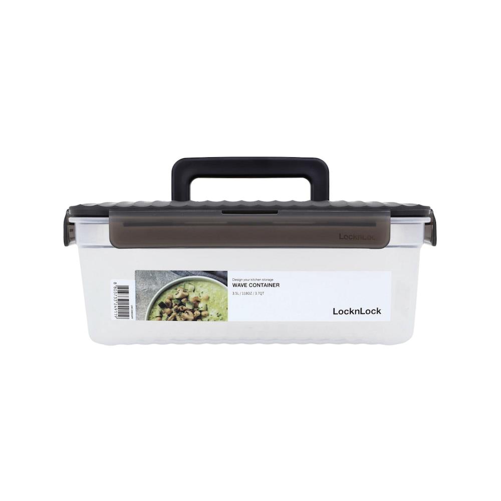 กล่องอาหาร LOCKNLOCK WAVE CONTAINER 3.5 ลิตร สีเทา