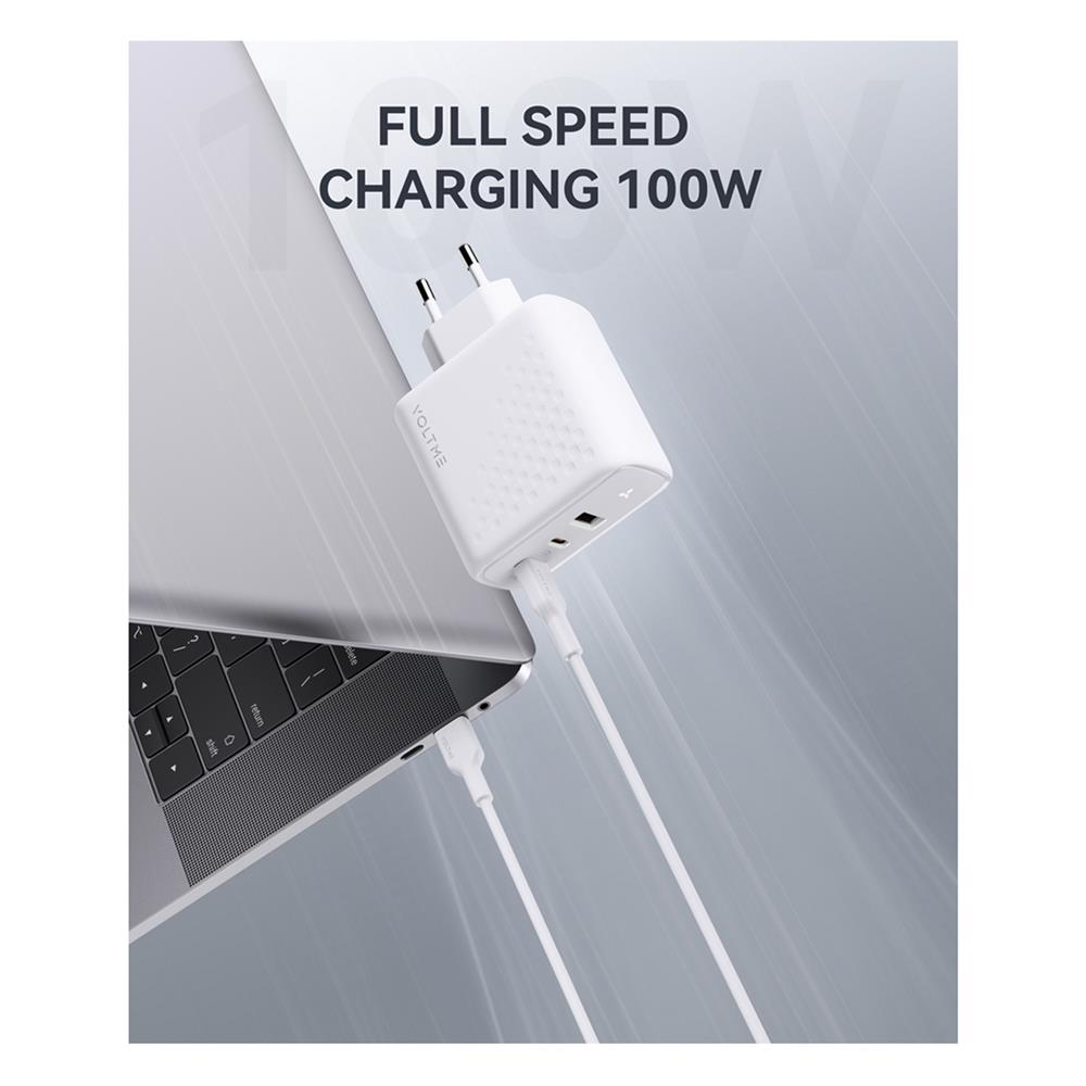 อะแดปเตอร์ USB-A&C VOLTME V2026V1 100W สีขาว