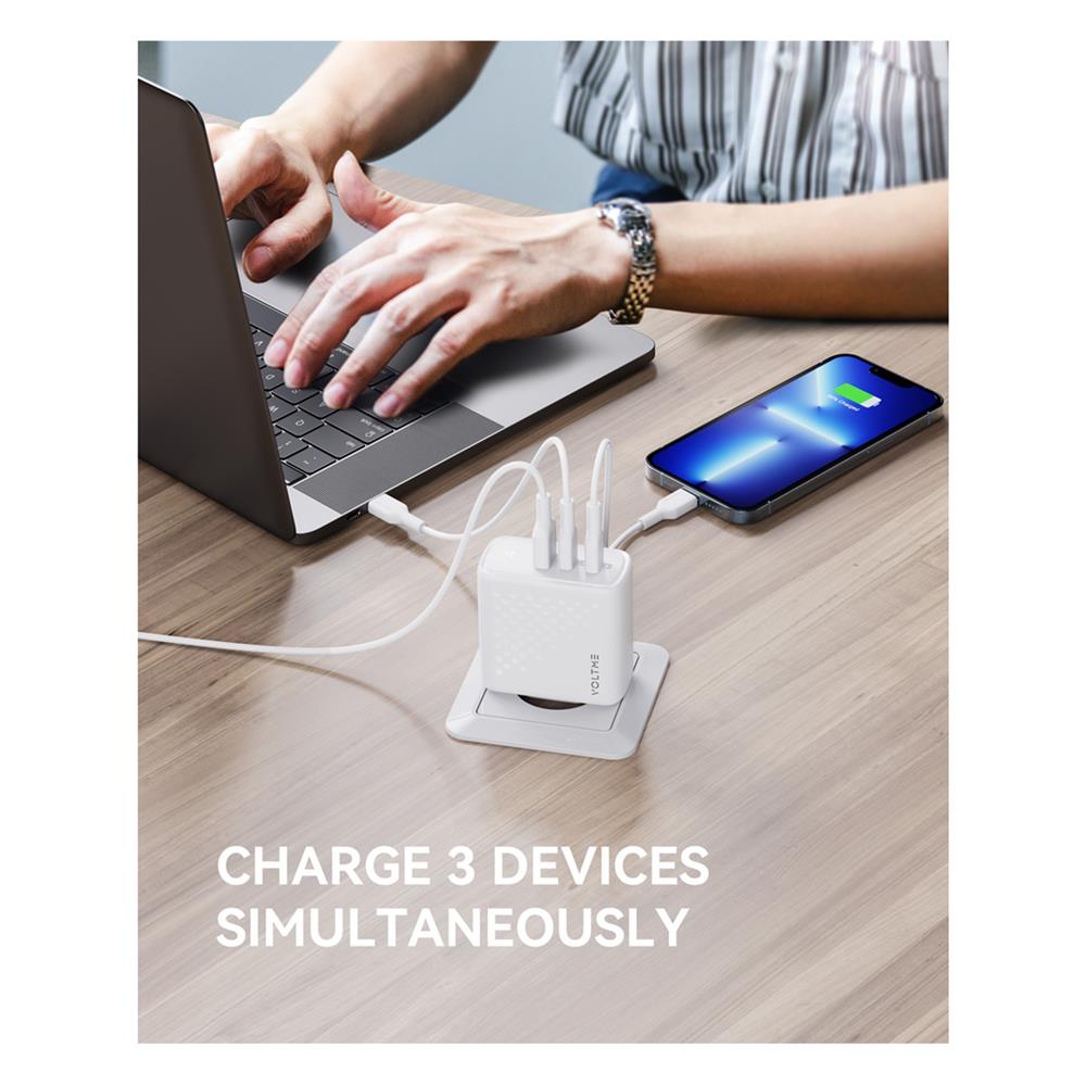อะแดปเตอร์ USB-A&C VOLTME V2026V1 100W สีขาว