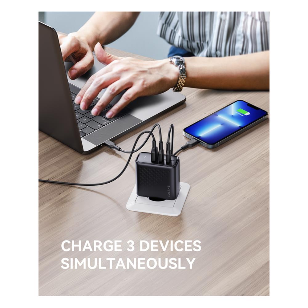 อะแดปเตอร์ USB-A&C VOLTME V2025V1 100W สีดำ