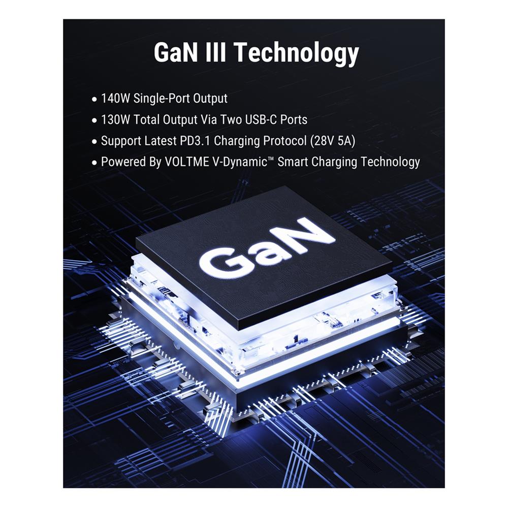 อะแดปเตอร์ USB-A&C VOLTME V2027TH 140W สีดำ