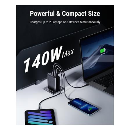 อะแดปเตอร์ USB-A&C VOLTME V2027TH 140W สีดำ_2