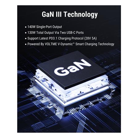 อะแดปเตอร์ USB-A&C VOLTME V2027TH 140W สีดำ_5