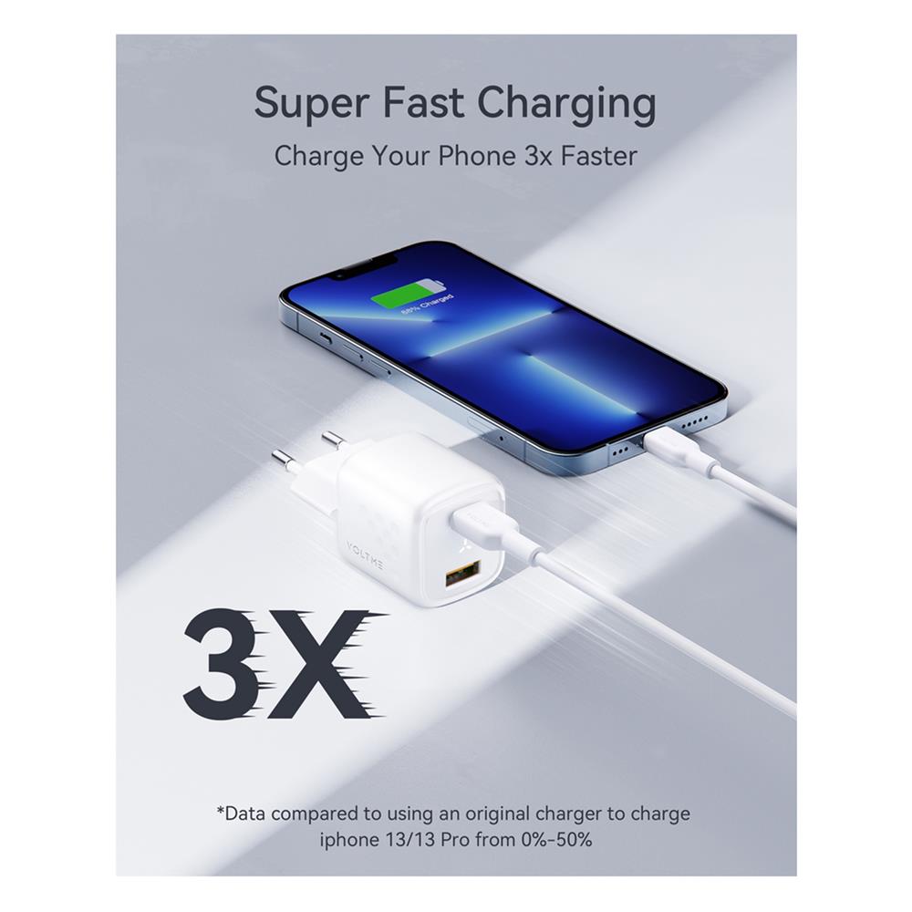 อะแดปเตอร์ USB-A&C VOLTME V2016TH 30W สีขาว