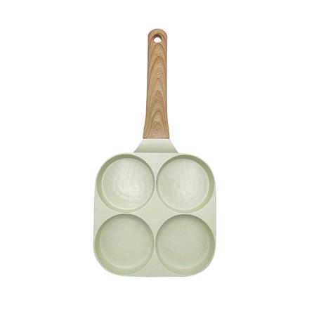 กระทะ 4 ช่อง ด้ามไม้ 18 ซม. KECH CERAMIC สีเขียว IH_2